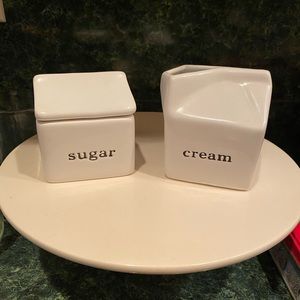 Crate&Barrel Cream and Sugar ceramic canister set